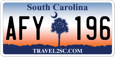 SC license plate AFY196