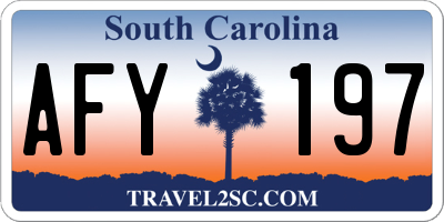 SC license plate AFY197