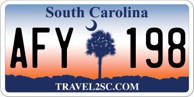SC license plate AFY198