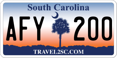 SC license plate AFY200