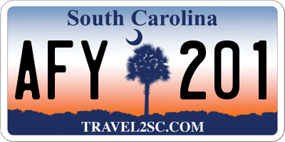 SC license plate AFY201