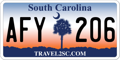 SC license plate AFY206