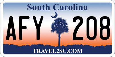 SC license plate AFY208