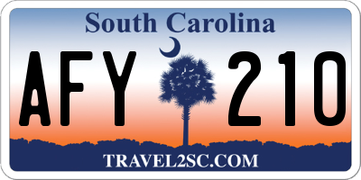 SC license plate AFY210