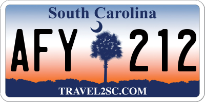 SC license plate AFY212