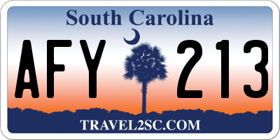 SC license plate AFY213