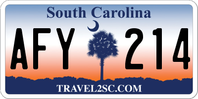 SC license plate AFY214