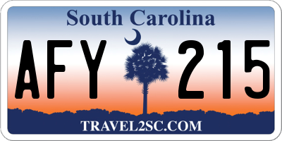 SC license plate AFY215
