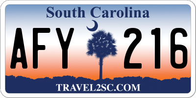SC license plate AFY216