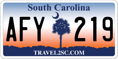 SC license plate AFY219