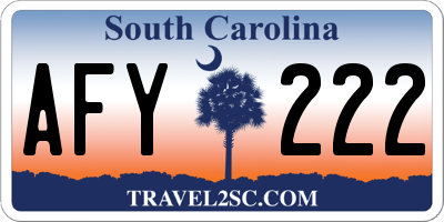 SC license plate AFY222