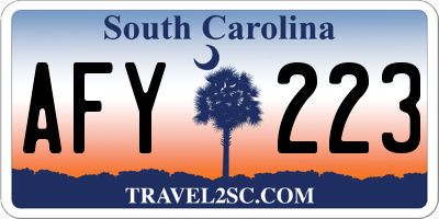 SC license plate AFY223