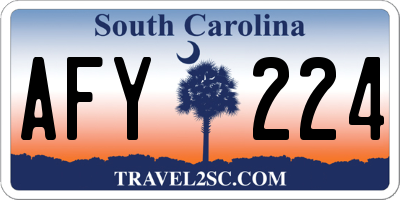 SC license plate AFY224