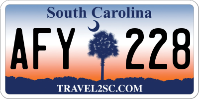 SC license plate AFY228