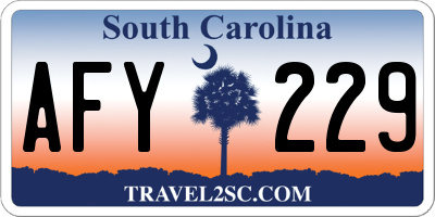 SC license plate AFY229