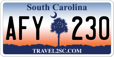 SC license plate AFY230