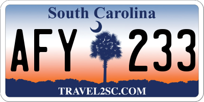 SC license plate AFY233