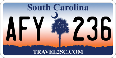 SC license plate AFY236