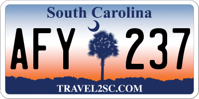 SC license plate AFY237
