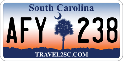 SC license plate AFY238
