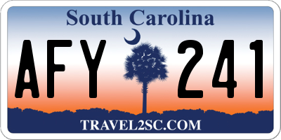 SC license plate AFY241