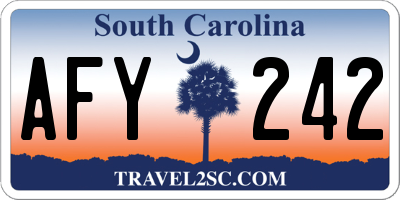 SC license plate AFY242