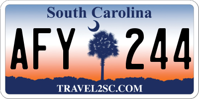 SC license plate AFY244