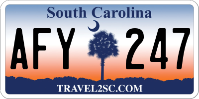 SC license plate AFY247
