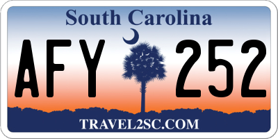 SC license plate AFY252