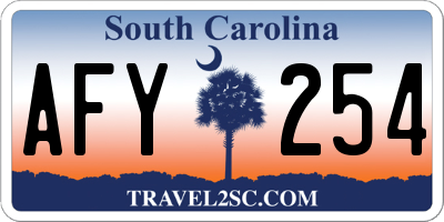 SC license plate AFY254