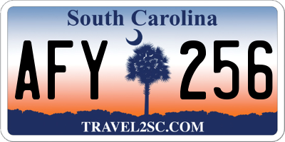 SC license plate AFY256