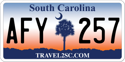 SC license plate AFY257