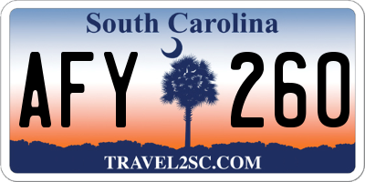 SC license plate AFY260