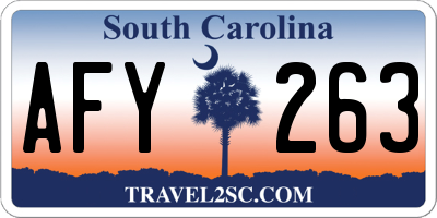 SC license plate AFY263