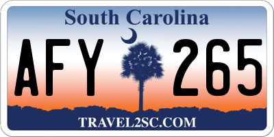 SC license plate AFY265