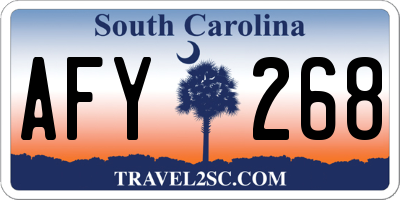SC license plate AFY268