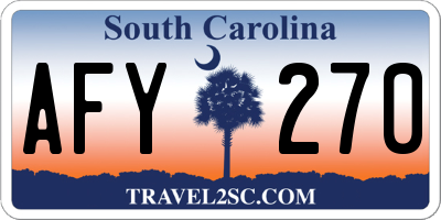 SC license plate AFY270