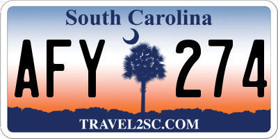 SC license plate AFY274