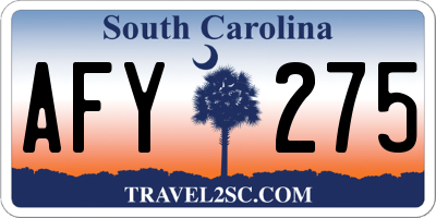 SC license plate AFY275