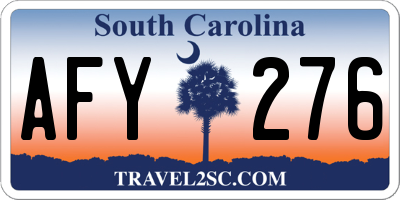 SC license plate AFY276