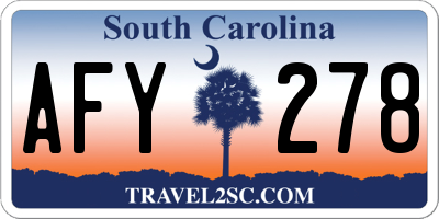 SC license plate AFY278