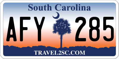 SC license plate AFY285