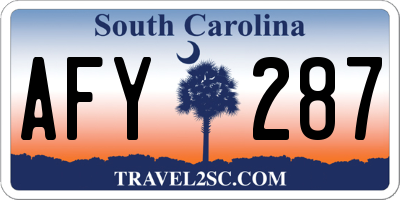 SC license plate AFY287