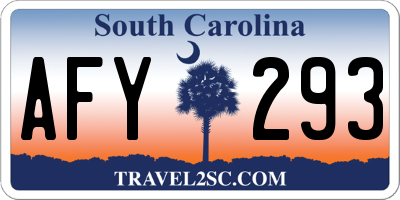 SC license plate AFY293