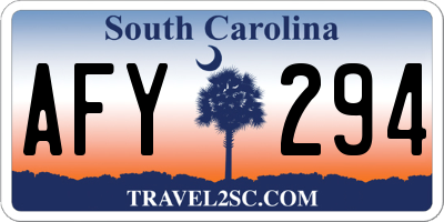 SC license plate AFY294