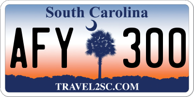 SC license plate AFY300