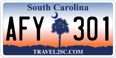 SC license plate AFY301