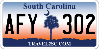 SC license plate AFY302