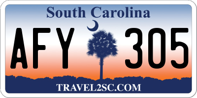 SC license plate AFY305