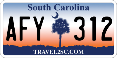 SC license plate AFY312